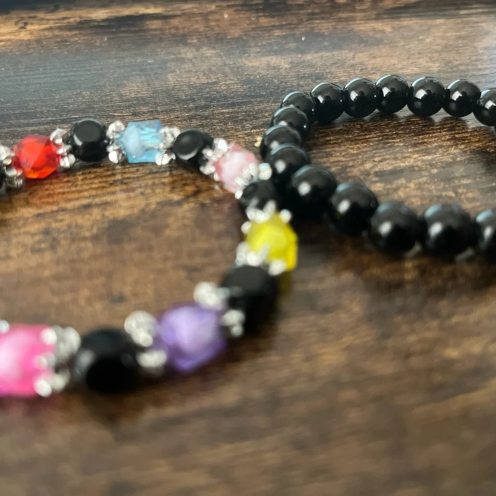 Set of 2 Rainbow/Black Bracelets ($12 each if buying separately)